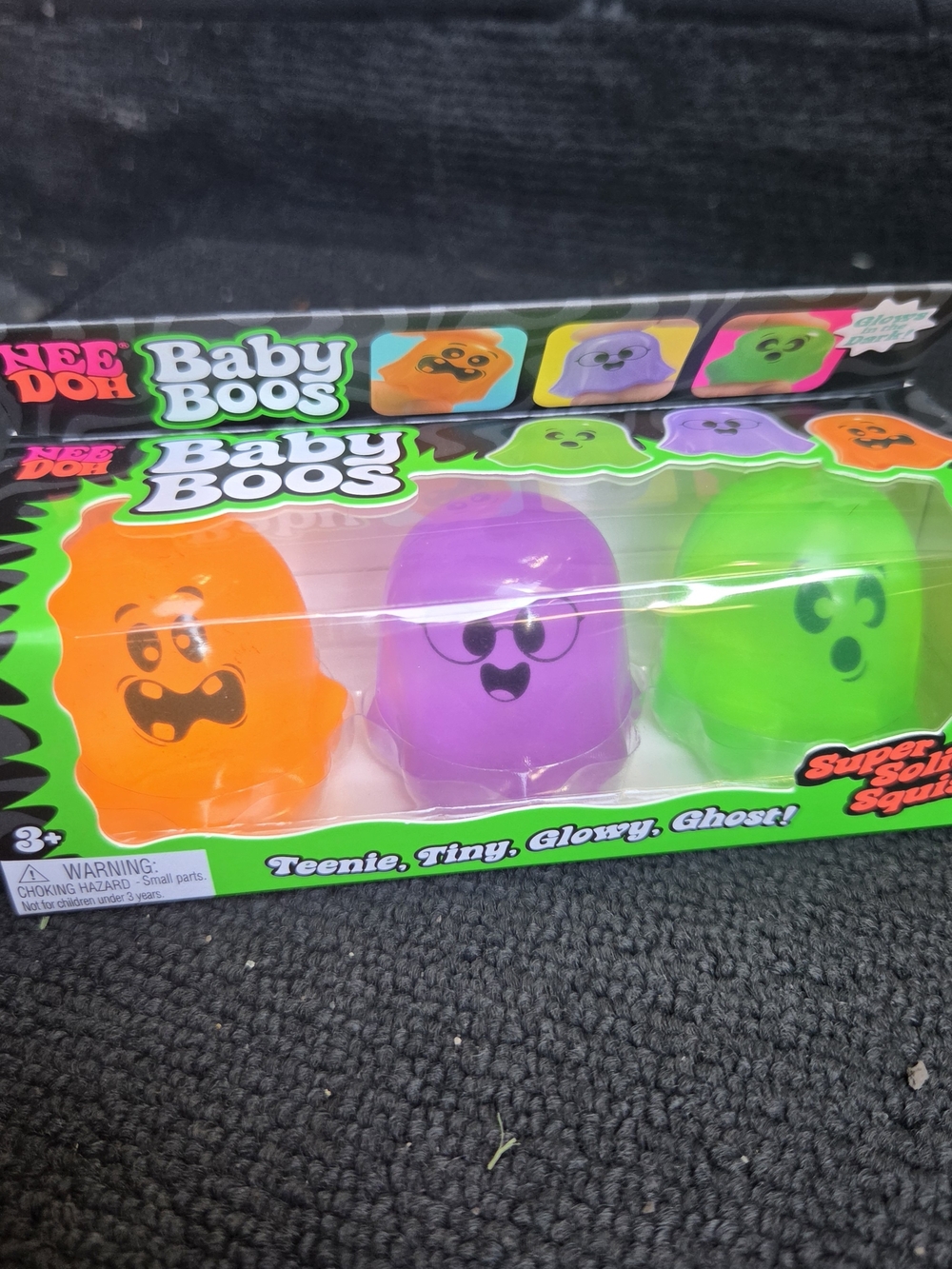 Needoh Ghost Squish Figures - Orange, Purple, Green